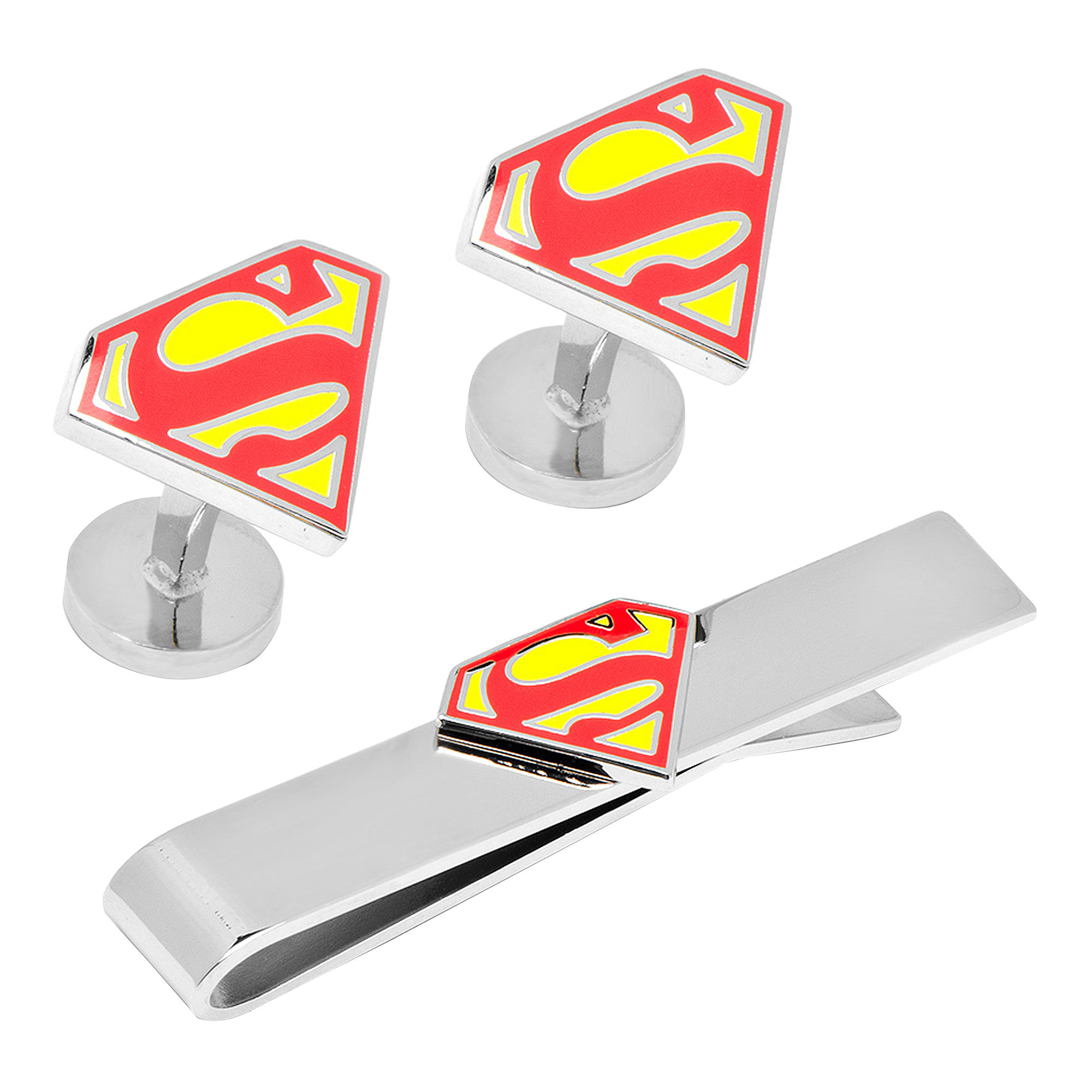 UPC 848873027317 product image for Superman Shield Tie Bar & Cuff Links Gift Set | upcitemdb.com