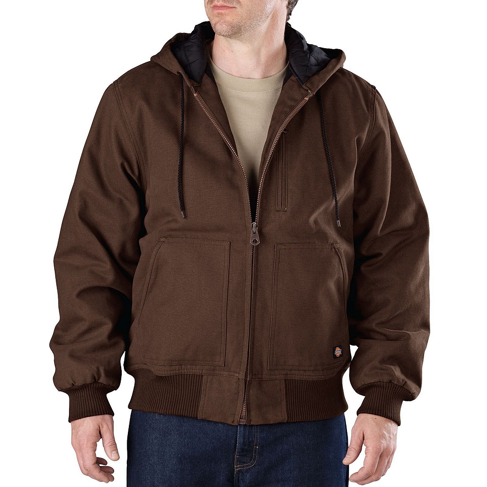 Dickies Heavy Duty Sanded Duck Hooded Jacket Big and Tall, Timber, Mens