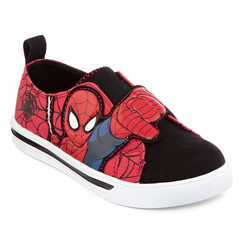 MARVEL Toddler Boys Spider Man Canvas Athletic Shoes, Red/Black, Red/Black, Boys