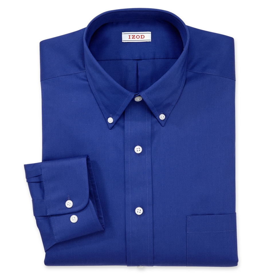 Izod Button Down Dress Shirt, Sapphire (Blue), Mens