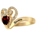 Artcarved Personalized 14.5MM Multi Color Stone 10K Gold Over Silver Heart Band