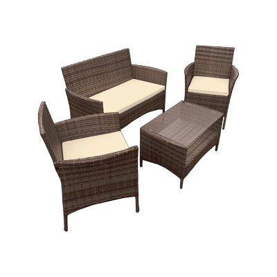 Aleko Outdoor Caprera Rattan Wicker Furniture Coffee Table Set Color Brown Jcpenney