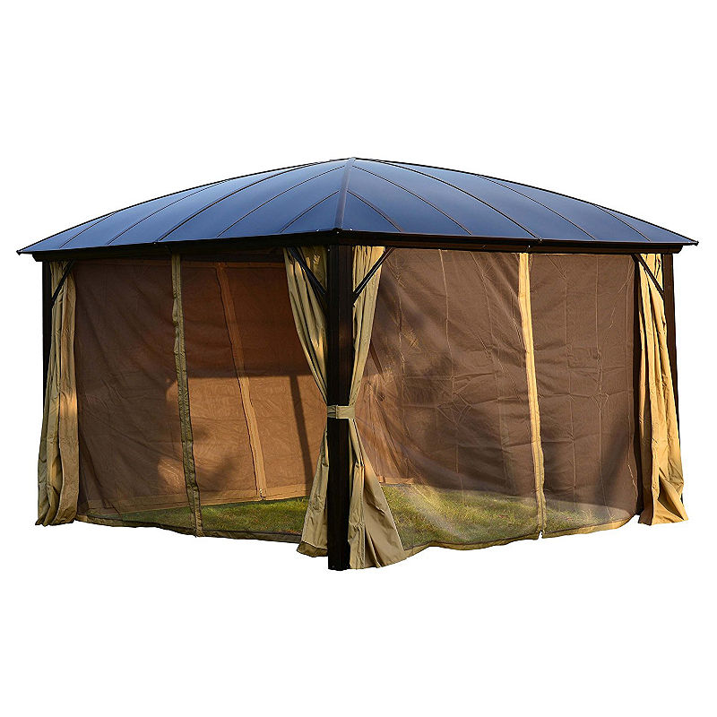 Aleko Outdoor Gazebo With Removable Mesh Walls, Blue
