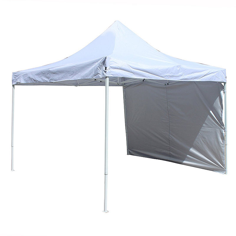 Aleko Pop Up Outdoor Collapsible Gazebo Canopy Tent With Removable Wall Panel, White