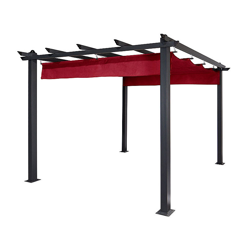 Aleko Outdoor Pergola Patio Canopy Gazebo, Red