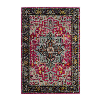 Safavieh Monaco Collection Alys Oriental Area Rug, Color Fuchsia Grey