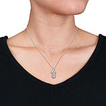 Womens 1/7 CT. T.W. Genuine White Diamond Sterling Silver Pendant Necklace