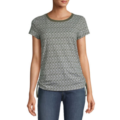 Liz Claiborne Womens Crew Neck Short Sleeve T-Shirt