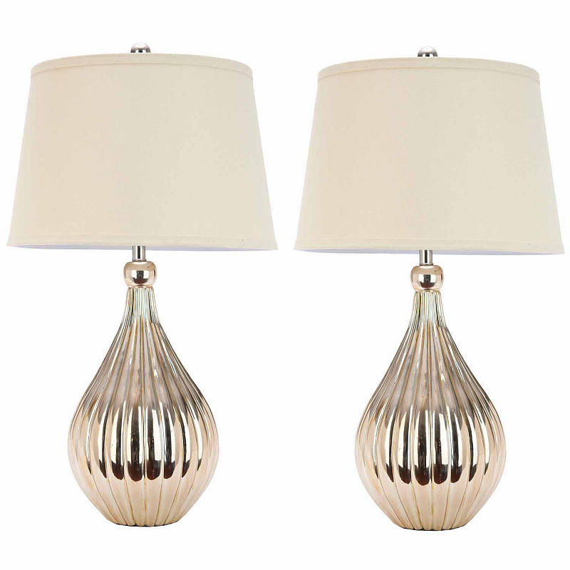 Safavieh Elli Champagne Gourd Lamp, Beige