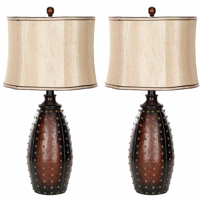 Safavieh Santa Fe Faux Leather Lamp, Brown