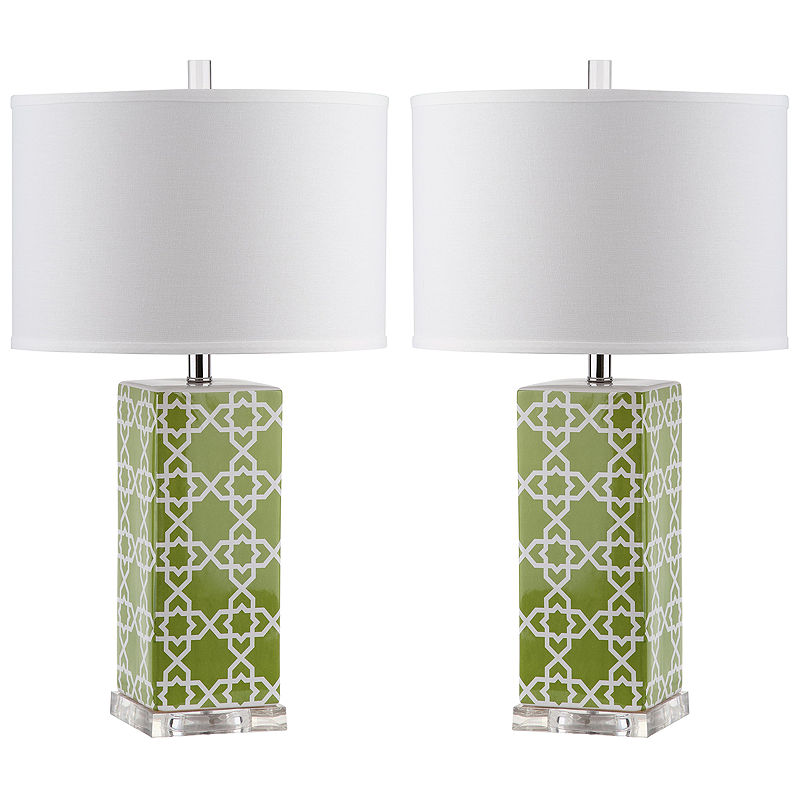 Safavieh Quatrefoil Table Lamp, Green