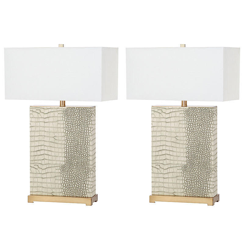 Safavieh Joyce Faux Alligator Table Lamp, Beige