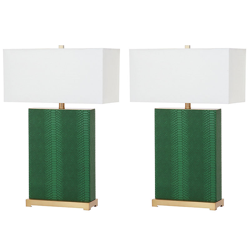 Safavieh Joyce Faux Snakeskin Table Lamp, Green