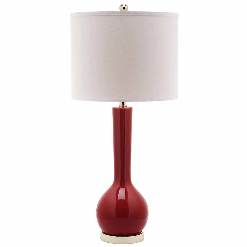 Safavieh Mae Long Neck Ceramic Table Lamp, Red
