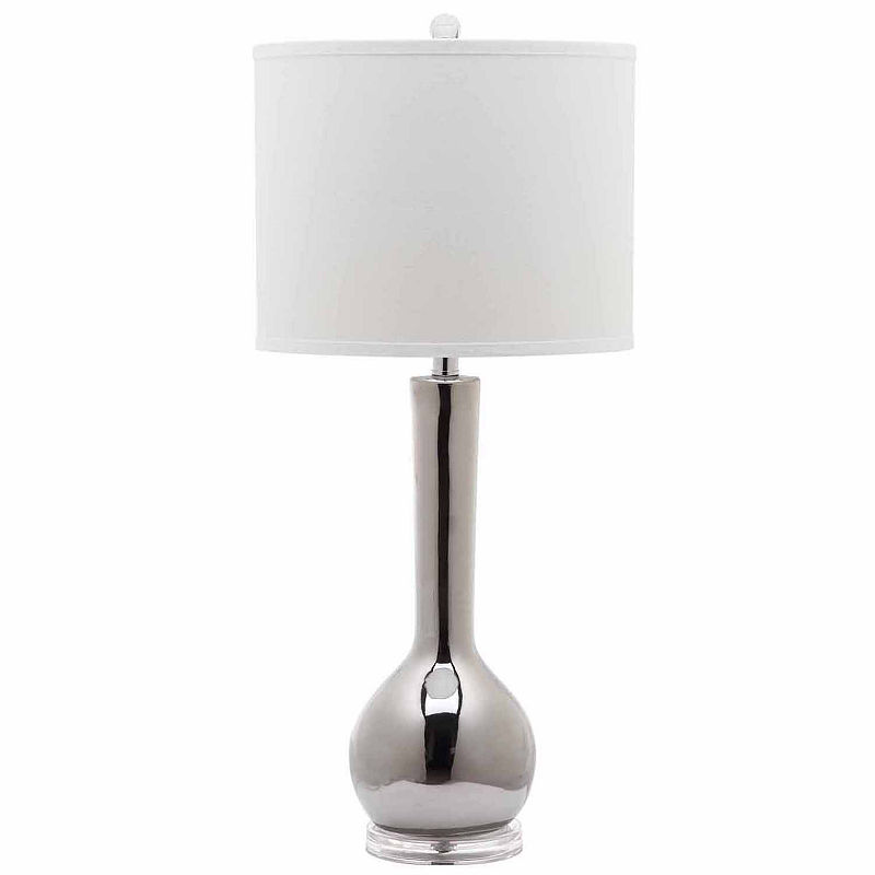 Safavieh Mae Long Neck Ceramic Table Lamp, Silver