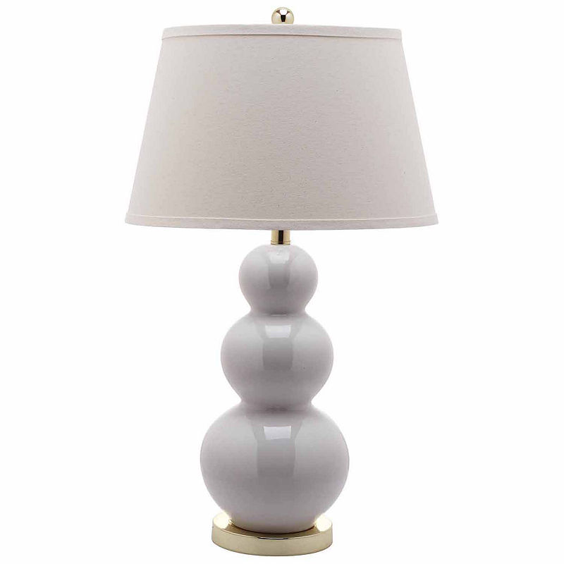 Safavieh Pamela Triple Gourd Ceramic Lamp, White