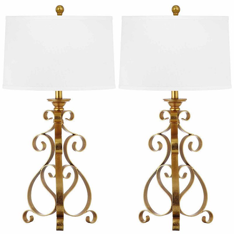 Safavieh Scroll Sculpture Table Lamp, Yellow