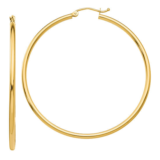 14K Gold 50mm Round Hoop Earrings - JCPenney