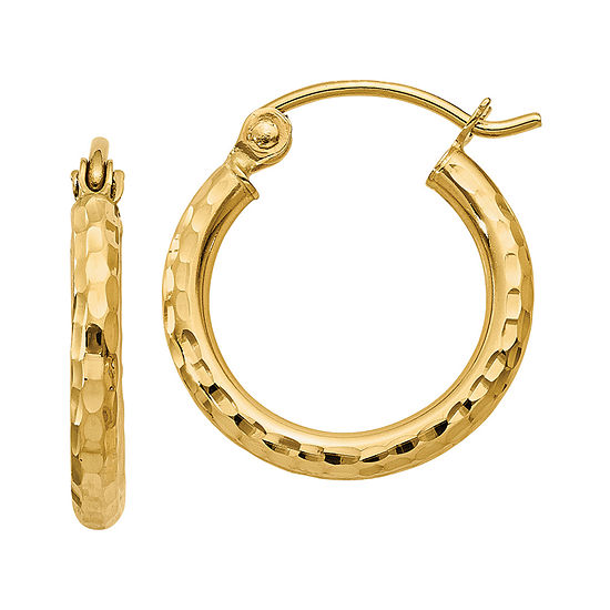 14K Gold 15mm Round Hoop Earrings - JCPenney