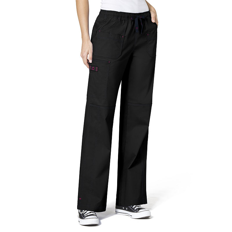 Wonder Wink Wonderwink Wonderflex 5108 Faith Multi-Pocket Cargo Pant - Plus, Womens, Size 4X-Large, Black