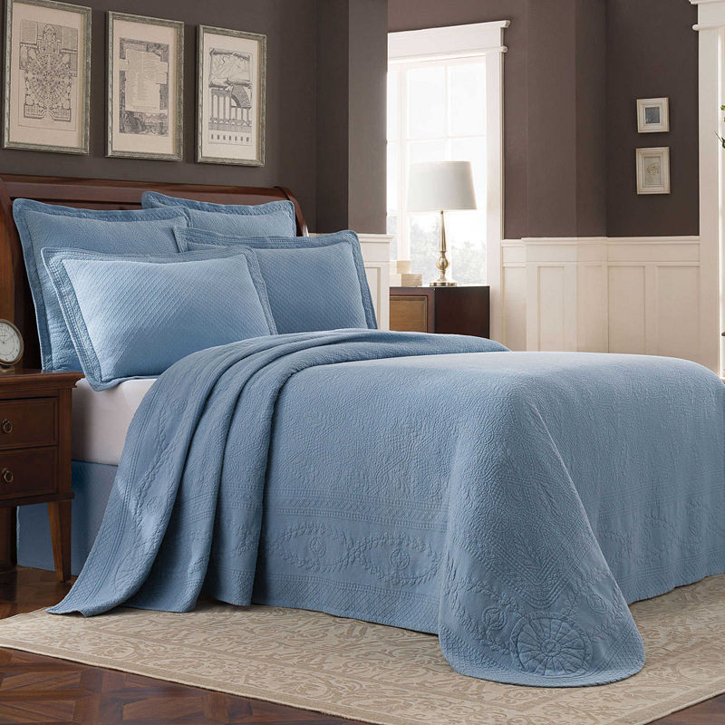 Williamsburg Abby Bedspread, Full, Blue