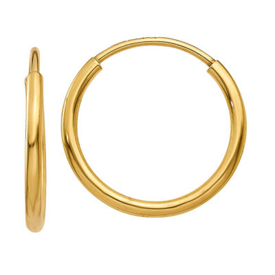 14K Gold 11mm Round Hoop Earrings - JCPenney