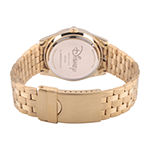 Disney Mickey Mouse Womens Gold Tone Stainless Steel Bracelet Watch Wds000698