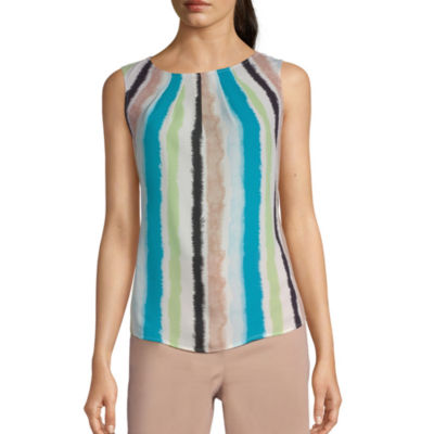 Worthington Womens Round Neck Sleeveless Tank Top JCPenney