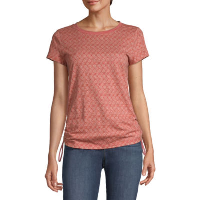 Liz Claiborne Womens Crew Neck Short Sleeve T-Shirt