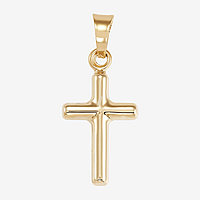 Jawa Jewelers 14kt Gold Unisex DC Nugget Cross Ht:17.1mm Religious Pendant Charm