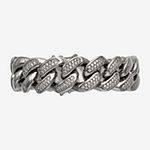 Shaquille O'Neal XLG Stainless Steel 9 Inch Solid Curb Chain Bracelet