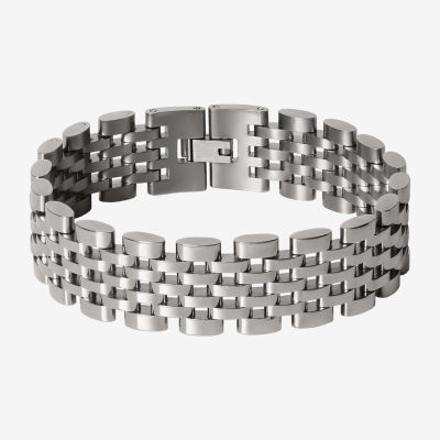 Shaquille O'Neal Xlg Stainless Steel 9 Inch Solid Link Chain Bracelet