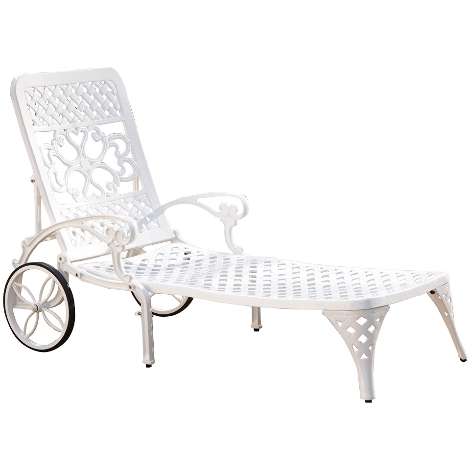 Biscayne Outdoor Chaise Lounge Chair White Finish