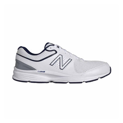 New Balance® 411 Mens Walking Shoes, Color: White Blue - JCPenney