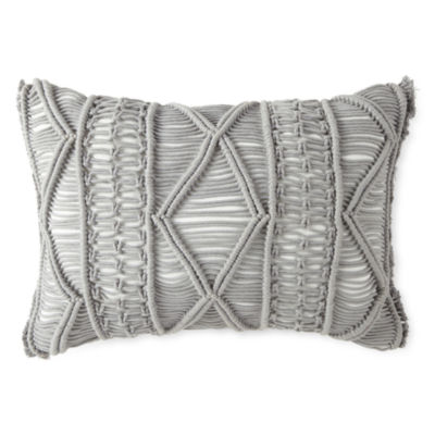 Jcpenney Home Chadwick Rectangular Throw Pillow Color Grey