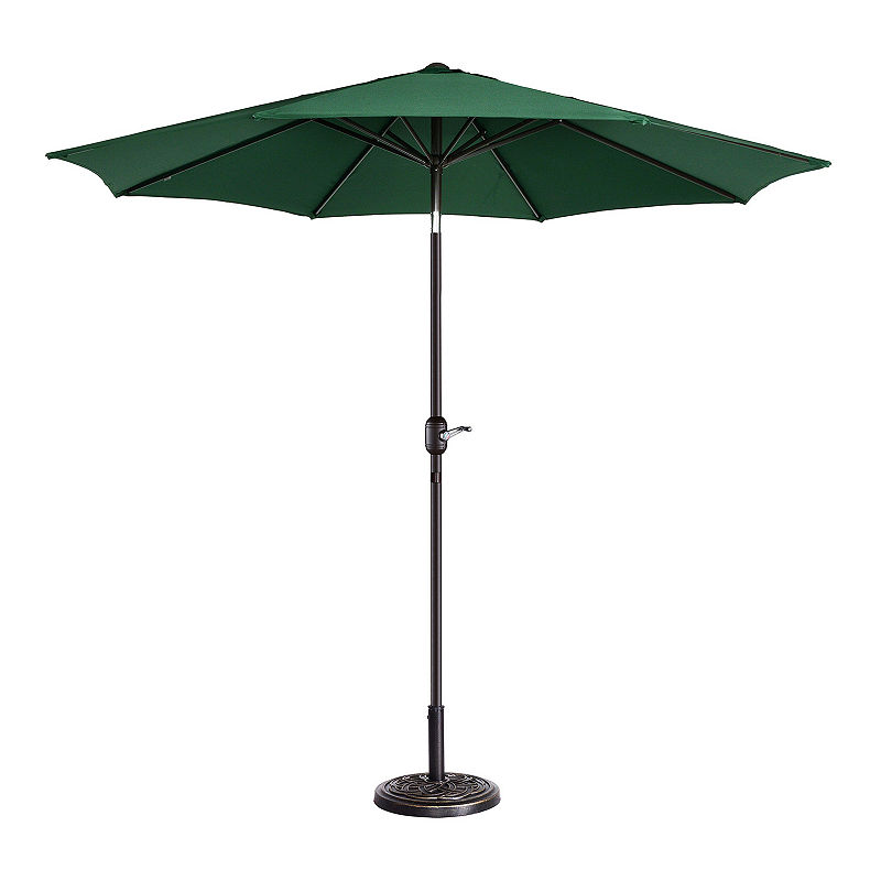 Villacera 9-Ft 8 Ribs Aluminum Pole And Autotilt Outdoor Patio Umbrella, Green