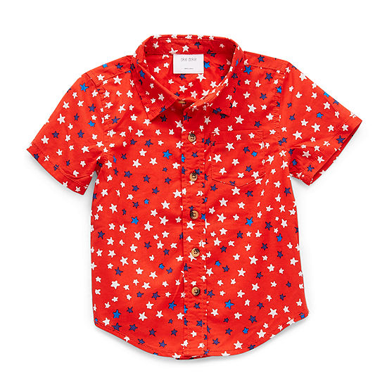 Okie Dokie Americana Toddler Boys Short Sleeve Button-Down Shirt