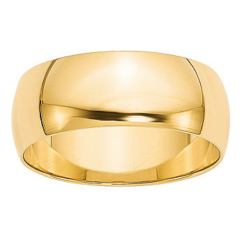 Women's 10K Yellow Gold 4mm Light Half Round Wedding Band Ring