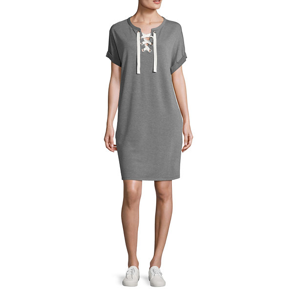 Xersion Short Sleeve T-Shirt Dresses - Tall