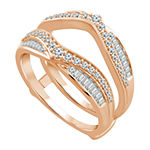 Womens 3/4 CT. T.W. Genuine White Diamond 14K Rose Gold Ring Guard