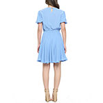 Premier Amour Short Puff Sleeve Fit + Flare Dress