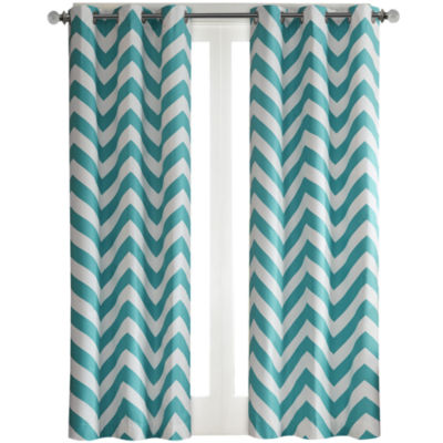Aries 2 Pack Chevron Grommet Top Curtain Panels Jcpenney