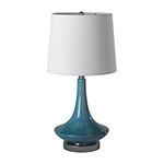Stylecraft 14 W Niagra Falls Blue Glass Table Lamp