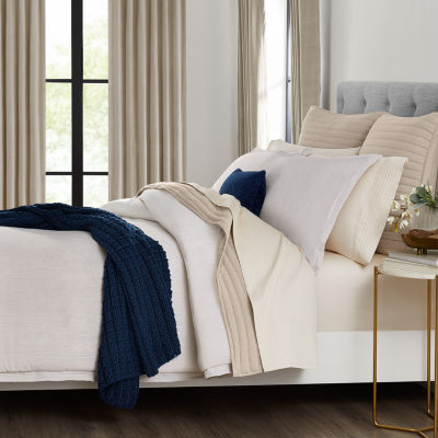 Fieldcrest Luxury Herringbone 3pc. Comforter Set & Accessories JCPenney