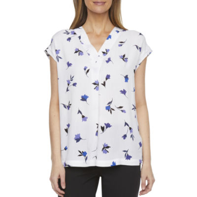 liz claiborne womens v neck short sleeve blouse