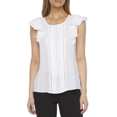 liz claiborne womens round neck sleeveless blouse