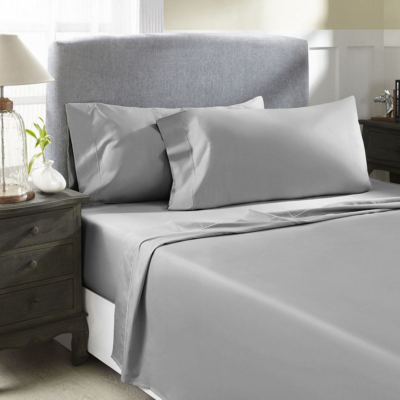Perthshire Platinum 1000Tc Cotton Sateen Sheet Set, Queen, Gray