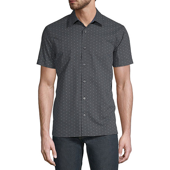 Axist Slim Mens Short Sleeve Geometric Button-Down Shirt - JCPenney