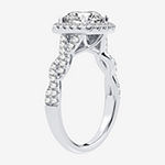 Modern Bride Signature Womens 1 7/8 CT. T.W. Lab Grown White Diamond 14K White Gold Square Halo Engagement Ring