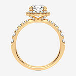 Modern Bride Signature Womens 2 CT. T.W. Lab Grown White Diamond 14K Gold Oval Halo Engagement Ring